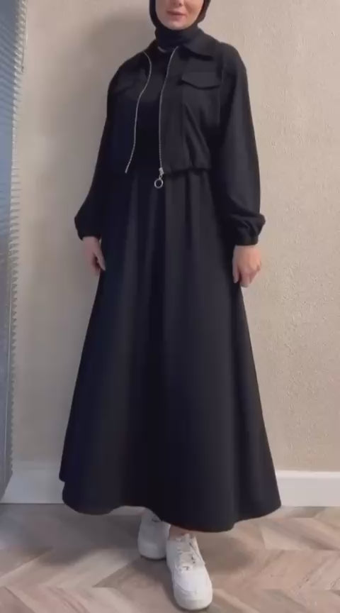 STYLISH ZIPPER COATI FROCK