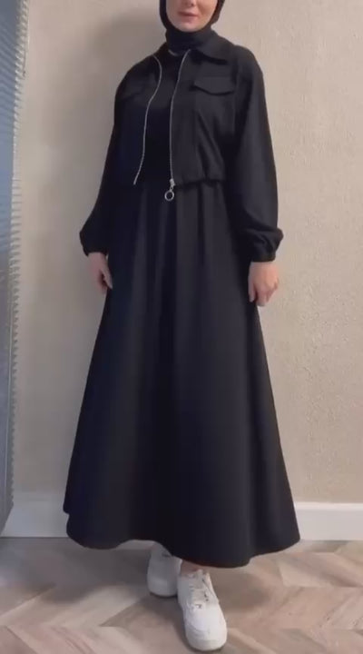 STYLISH ZIPPER COATI FROCK