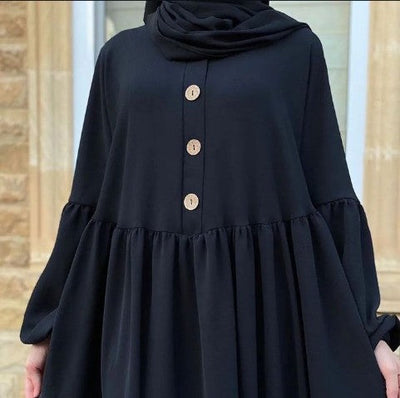 New Wood Button Abaya